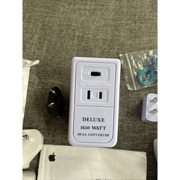 World Travel Adapter Kits- One Apple, One Duel Converter With Parts - Picture 3 of 4